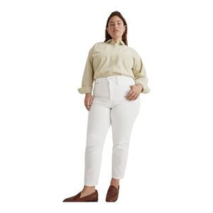 Madewell Women's Plus High Rise Stovepipe‎ Jeans White sz 33 Comfy Stretch NWT